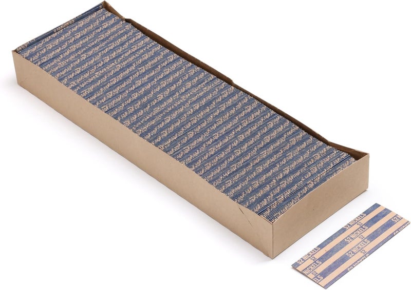 Huron Flat Coin Wrapper, Nickel Rolls $2 Blue (250 pcs) - Image 2